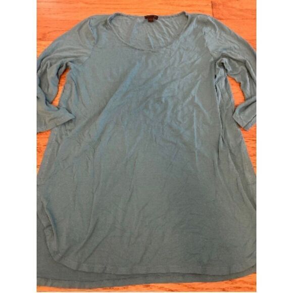 J. Jill women's Teal 3/4 Sleeve round neck soft and casual Tunic Top Size Large - Picture 4 of 9